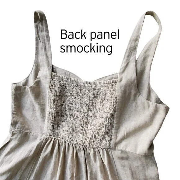 Fit & Flare Sleeveless Linen-Blend Midi Dress Color: Flax Linen XL - Picture 7 of 14